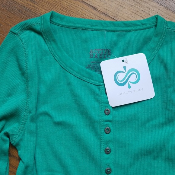 SOLD Infinity Raine active basic teal henley - Picture 2 of 2